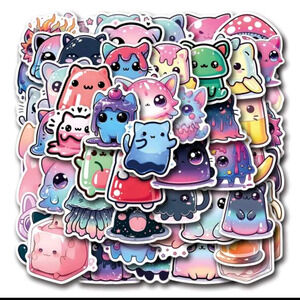50 jelly cat kitten funny vinyl sticker multicolored bear cute women's girls acc